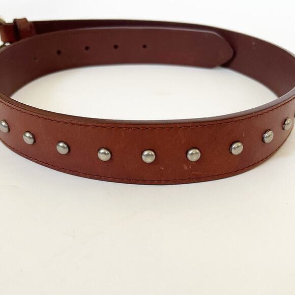 Amanda Smith Genuine Leather Brown Belt Studded Western Women's Size 28 - Picture 2 of 6
